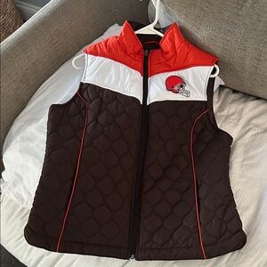 NFL Quilted Vest - Brown, Red, and White